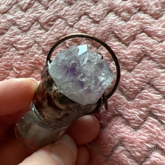 Soldered Amethyst & Labradorite Bottle Pendant Necklace - Picture 8 of 9